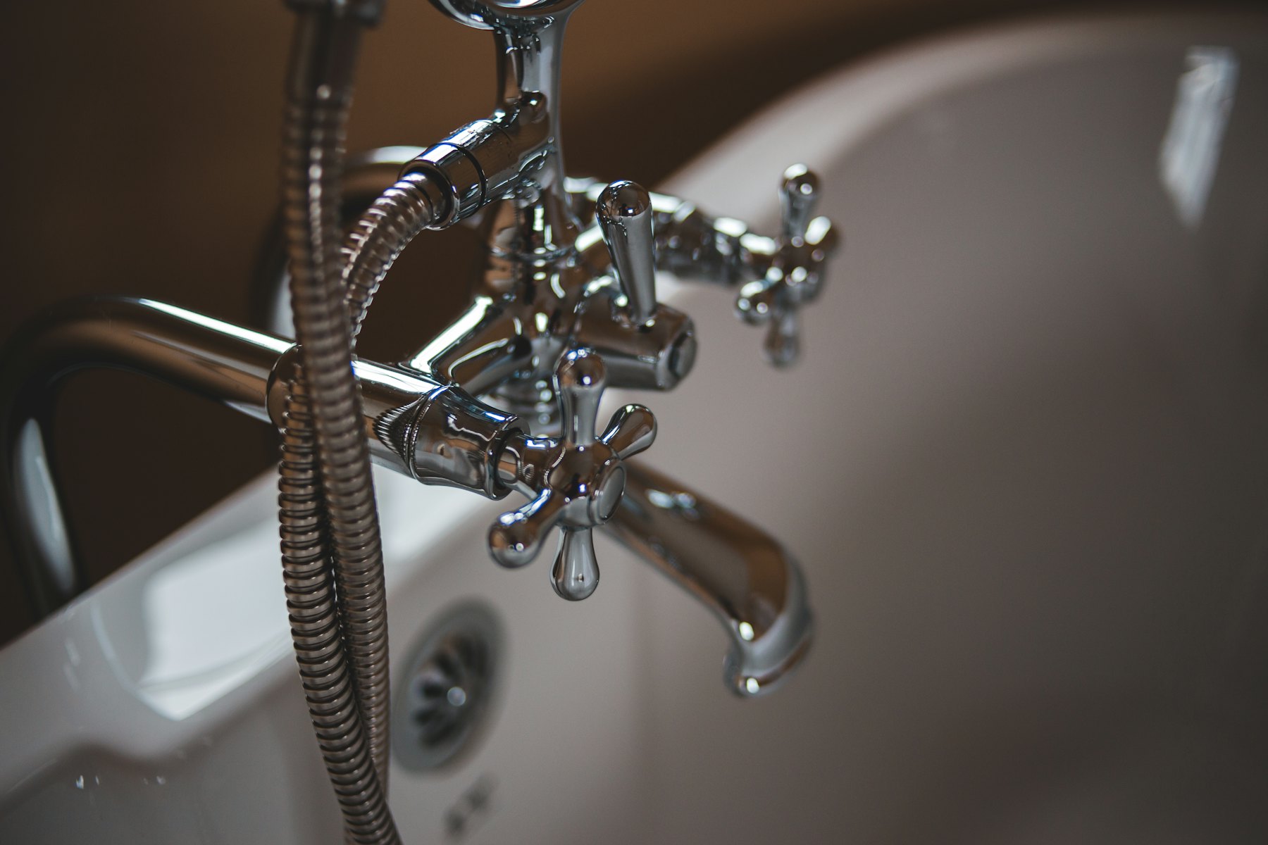 Chrome tap over a basin